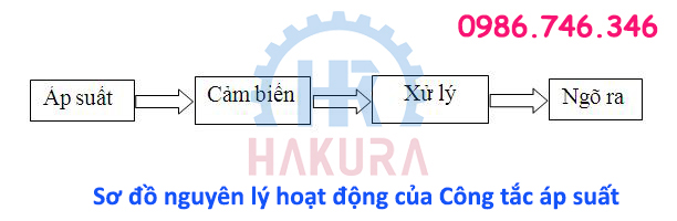 Sơ đồ nguyên lý hoạt động của Công tắc áp suất - Hakura