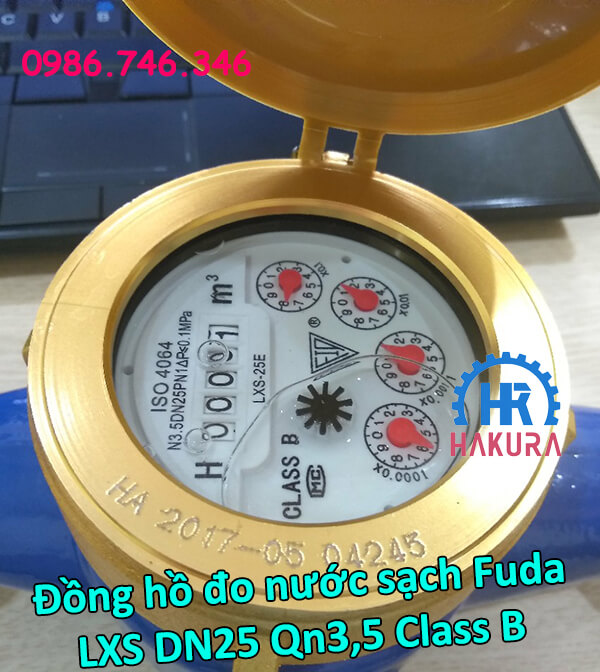 Đồng hồ đo nước sạch Fuda LXS DN25 Qn3,5 class B