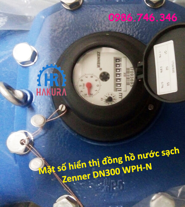 Mặt số hiển thị đồng hồ nước sạch Zenner DN300 WPH-N