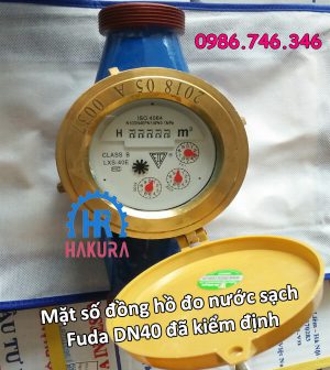 Mặt số đồng hồ đo nước sạch Fuda DN40 đã kiểm định