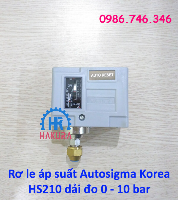 Rơ le áp suất autosigma Korea HS210 dải đo 0 - 10 bar
