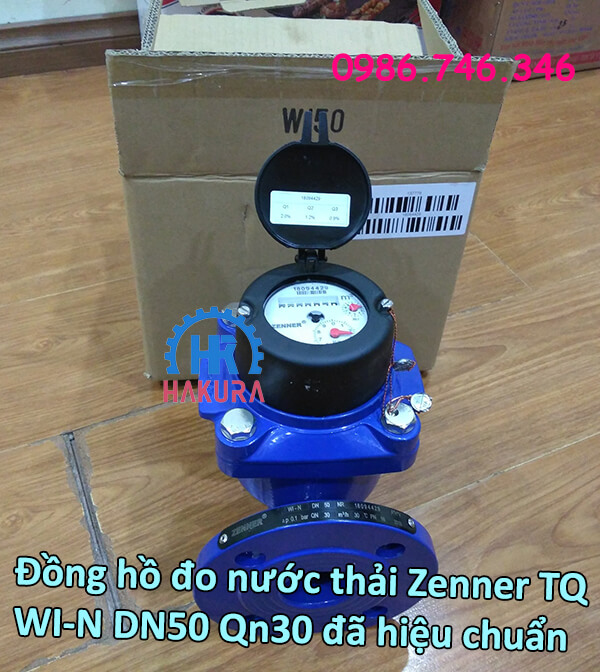 Đồng hồ đo nước thải Zenner Trung Đức WI-N DN50 Qn30 đã hiệu chuẩn