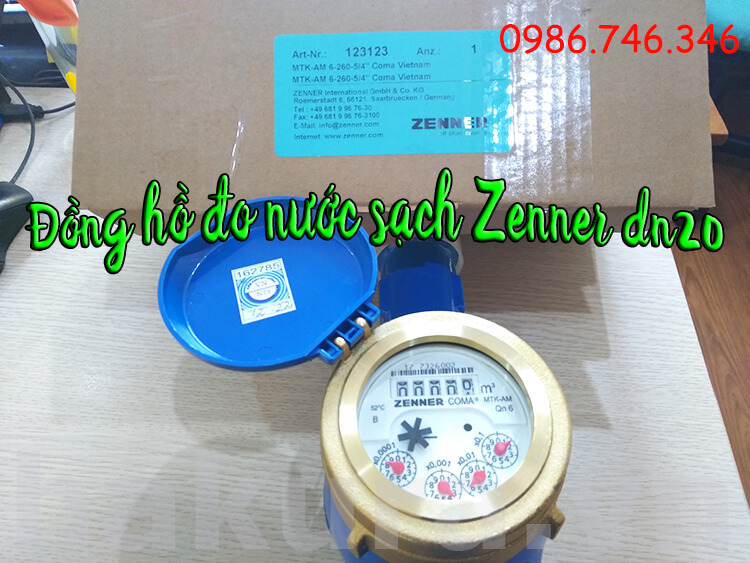 Đồng hồ đo nước sạch Zenner DN20 - hakura.vn