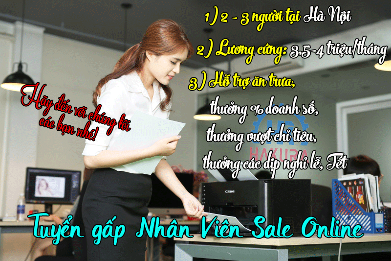 Chế độ đãi ngộ cao cho các ứng viên ứng tuyển vị trí Sale online tại Hakura ở Hà Nội