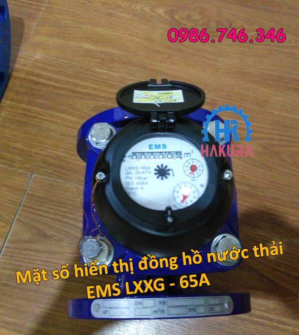 Mặt số hiển thị đồng hồ nước thải EMS LXXG 65A