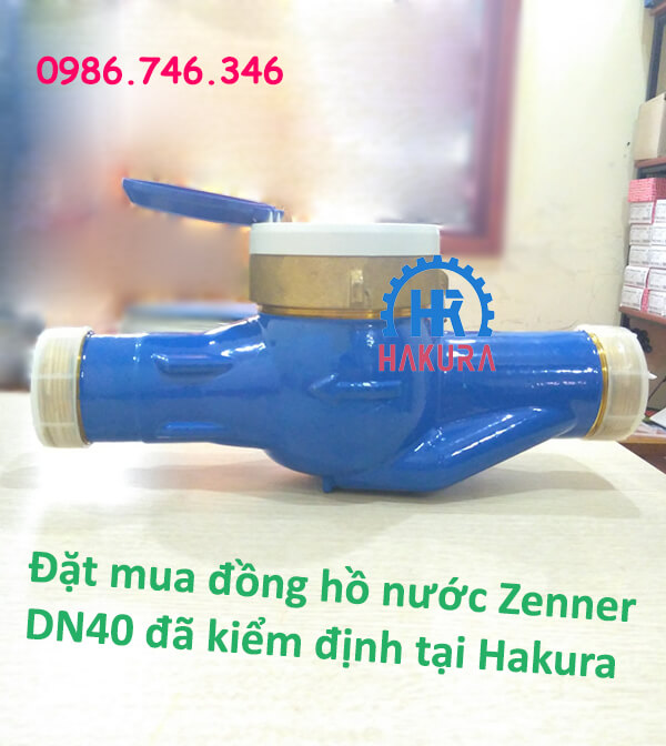 Đặt mua đồng hồ nước Zenner DN40 đã kiểm định tại Hakura