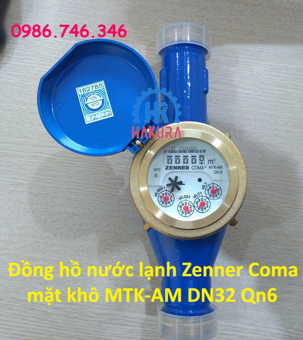 Đồng hồ nước lạnh Zenner Coma mặt khô MTK-AM DN32 Qn6