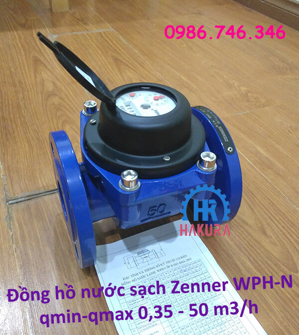 Đồng hồ nước sạch Zenner WPH-N Qmin-Qmax 0,35-50 m3/h