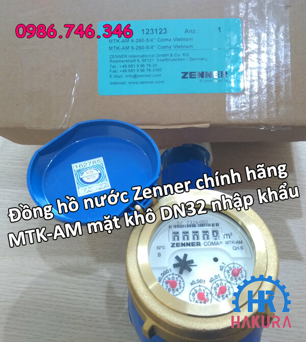 Đồng hồ nước Zenner chính hãng MTK-AM mặt khô DN32 nhập khẩu